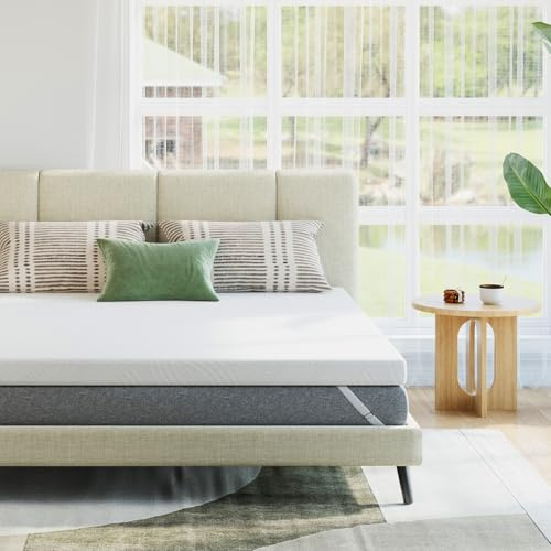 Novilla Sobrecolchón 135x190 cm, Topper Colchón 7.5 cm Espuma y Fibra, Transpirable y Antideslizante con Cintas, Suaviza Colchón Duro, Blanco