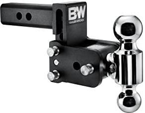 B&W Trailer Hitches Tow & Stow Adjustable Trailer Hitch Ball Mount - Fits 2 Receiver, Dual Ball (2 x 2-5/16), 3 Drop, 10,000 GTW - TS10033B