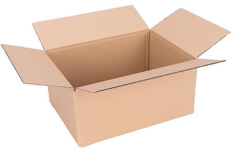 Faltkartons 250x175x100 mm Braun (Außenmaß 255x180x110 mm) KK 24 1-wellig Versandkarton für kleine Waren kleine Kartons (50 Stück)