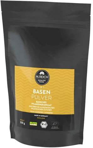 M. Reich - 330 g - BasenPulver mit ausgewählten pflanzlichen Zutaten - Vegan und Bio-Qualität - Basisches Pflanzengranulat