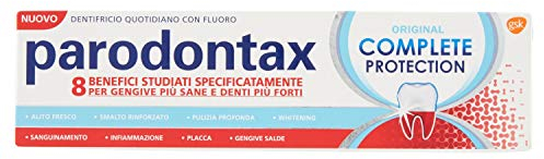 Parodontax Complete Protection Original, tägliche Zahnpasta mit Fluor, 8 Vorteile, speziell für gesünderes Zahnfleisch und stärkere Zähne, 75 ml