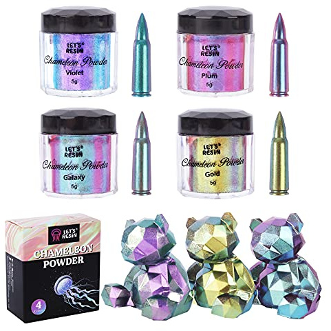 LET'S RESIN Chameleon Powder, Upgrade Color Shift Mica Powder for Epoxy Resin, Pearl Pigment Powder for Painting, Soap Making, Bath Bombs, Candle Making, Slime