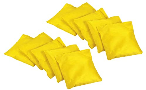 PATIKIL Cornhole Fagioli Borse, 10pz Tela Sacco Sabbia per Carnevale Esterni Cortile Festa Mano Lanciare Gioco, Giallo