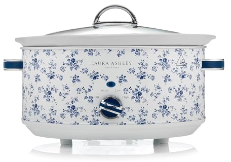 Laura Ashley Slow Cookers 6.5 Litres. Large Capacity Slow Cooker for 8 to 10 People. Energy Efficient Slow-Cooker with 3 Heat Settings. Detachable Ceramic Pot with Tempered Glass Lid - China Rose