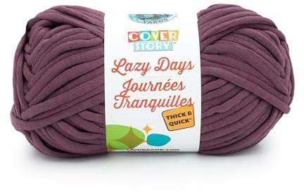 Lion Brand Yarn 191-147AM Cover Story Lazy Days Thick & Quick Garn, Polyester, auberginefarben, 1 Pack