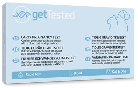 GetTested Test de grossesse précoce pour chiens et chats, dépistage rapide à domicile pour la gestation canine et féline, dépistage fiable des hormones sanguines de 10 minutes pour éleveurs et