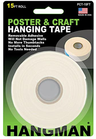 Hangman PCT-15 Abnehmbares doppelseitiges Poster und Bastelklebeband (4,5 m Rolle), beige, 15', 4
