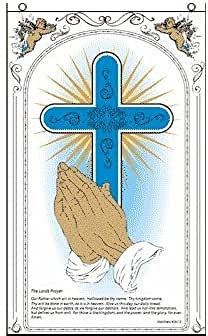 AZ FLAG - Drapeau Prière catholique - 150x90 cm - Drapeau De La Croix Chrétienne 100% Polyester Avec Oeillets Métalliques Intégrés - Pavillon 110 g