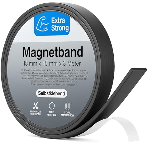 TK Gruppe Timo Klingler 5 x 3 meter magnettejp magnetband metallband magnetfolie tejp magnetband självhäftande remsor självhäftande