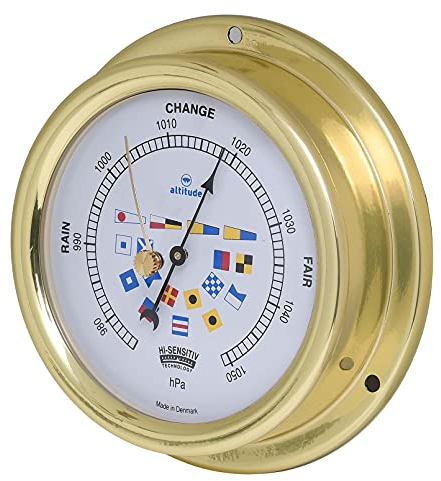 Delite 858sfb Altitude Schiffsbarometer Messing B x H 127 mm x 40 mm