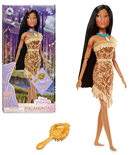 Disney Store Official Pocahontas Classic Doll for Kids, 29cm/11”, Includes Brush with Moulded Details, Fully Posable and Detailed Toy - Suitable for Ages 3+