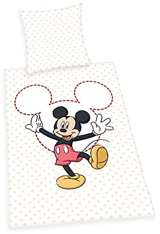 Herding Bedding set Disney's Mickey Mouse, Pillowcase 80 x 80 cm, Duvet cover 135 x 200 cm, With smooth zipper, Cotton