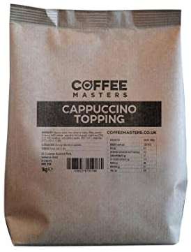 Coffee Masters Cappuccino Topping - 10 Packs x 1kg Instant Vending Machine Milk Powder - Deliciously Creamy and Frothy Coffee Toppings - Mild and Milky Foam Whitener for Hot Drinks