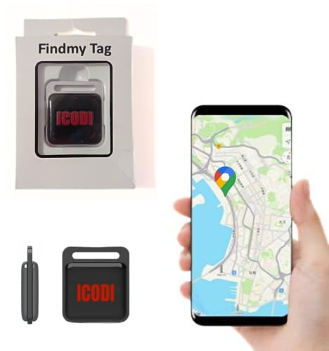 ICODI Localizador GPS para Coche sin Tarjeta SIM sin Límite de Distancia sin Suscripción,1 Año de Batería,Android e iOS, Impermeable IP67 Rastreador Bluetooth Moto,Niños,Ancianos y Objetos