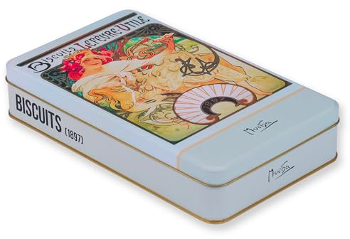 NOTIQUE Blechdose Metalldose mit Deckel, Nostalgic Art Dose Box, Keksdose, Vorratsdose für Kleinigkeiten – Kollektion Herbarium (Alfons Mucha - Ivy)