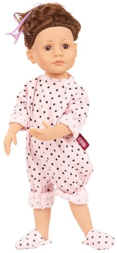 Götz Little Kidz to Dress 2311033 Poupée debout multi-articulation de 36 cm avec cheveux marron et yeux bruns – Lot de 6