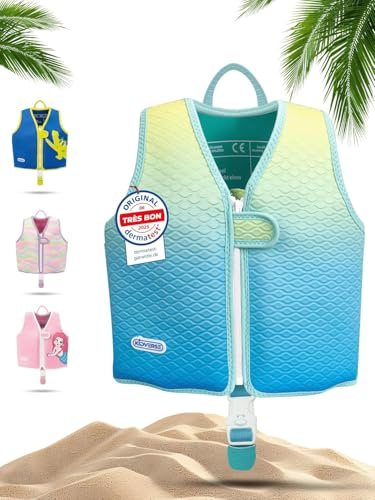 KIDVERSE Gilet Natation Enfant - qualité certifiée - Aide à la flottaison pour Fille & garçon - Apprentissage Piscine - Gilet Enfant picine - Taille S 15 à 19 kg & Taille M 19 à 30 kg