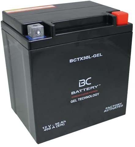 BC BATTERY Batteria Avviamento Moto al GEL 12V 30Ah BCTX30L-GEL Moto&Scooter, esente da manutenzione sigillata precaricata simile a YIX30L-BS