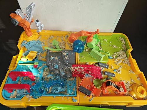 lerrbo bac à Sable Jouet sensoriel 3 à 8 Ans, Grue rotative, Jeu d'eau, 4 camions, Set éducatif Construction extérieur, Cadeau garçons Filles 4 5 6 7