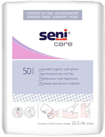 Seni Waschhandschuhe mit Folie, 50 St