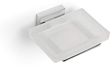 Croydex QM511941 Flexi-Fix Easy to Fit Cheadle Chrome Plated Square Design Soap Dish and Holder