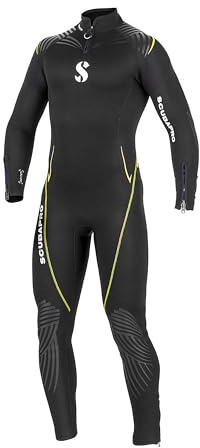 SCUBAPRO Definition Steamer Scuba Diving Wetsuit, 3mm Men Back Zip Neoprene, L, Black/Yellow