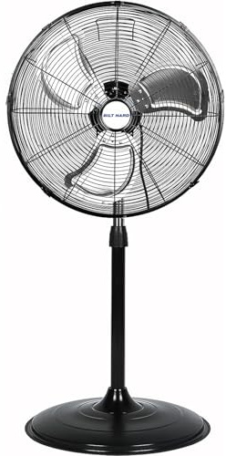 BILT HARD 5200 CFM 20 High-Velocity Industrial Pedestal Fan, 3-Speed Oscillating Stand Fan, Heavy Duty Metal Fan for Commercial, Warehouse, Garage Use