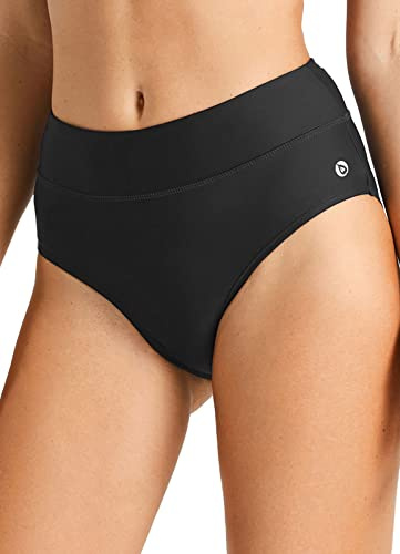 baleaf Women's Swim Bottoms High Waisted Bathing Suit Bottom Modest Bikini Bottom Full Coverage Swimsuits Black S