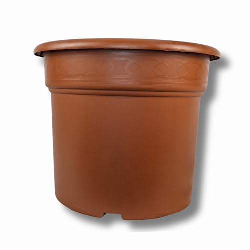 GROWMANIA Pot de fleurs Marron 10L pour plantes | Petit pot décoratif pour intérieur et extérieur | Pot pour culture