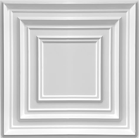 Eurodeco Pannelli 3D murali decorativi in ​​plastica PVC per pareti & per soffitto >50 cm x 50 cm< effetto 3D, impermeabili, duri. Spessore 1mm