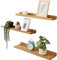Gieanoo Bilderleiste Holz, 3er-Set Eiche Wandregal Holz Regal Massiv Schweberegal gewürzregal regalbrett Ideal für Wohnzimmer Schlafzimmer Natürliche, 60x10/12/15cm