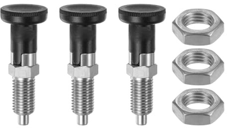 QUARKZMAN 3pz Pulsante Sfera Molla Inserimento Rapido M12x1.5 Lunghezza Filettatura 6mm Dia. Perno Acciaio Inossidabile Pulsante Bloccaggio Automatico Pulsante Indicatore Retrattile