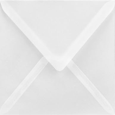 Netuno 100 halbtransparente Briefumschläge quadratisch Weiß 15,3 x 15,3 cm 112g Aster Tracing Transparent-Hüllen durchsichtig Briefkuverts edel ohne Klebung Pergament Umschläge für Hochzeitskarten