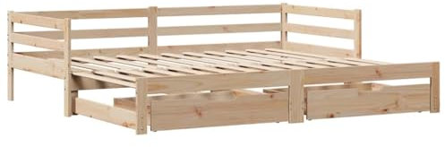 vidaXL Divano Letto Estraibile con Cassetti Senza Materasso 90x190 cm