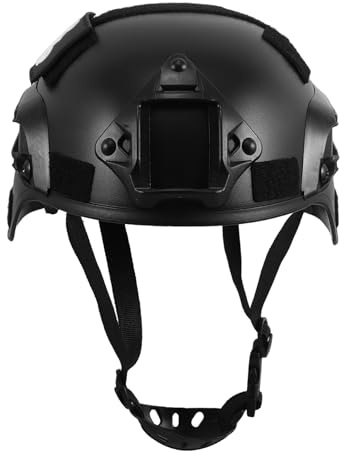 MUELODSIC Casque Léger Noir Ajustable en Plastique pour Garçon Et Filles Casque De Soldat Cosplay Extérieur Jeu De Rôle Combat Sécurisé