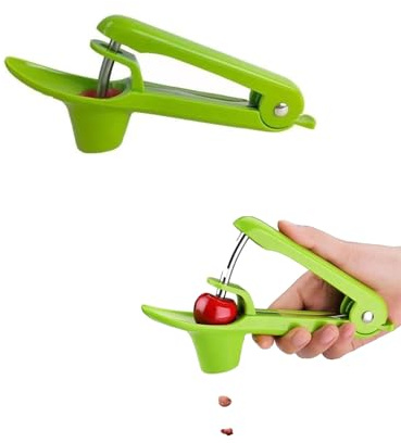 YIPFEN 1 Pezzo Snocciolatore di Ciliegie Manuale Verde – Snocciola senza sforzo e velocemente per torte, insalate, confetture. Design ergonomico, senza schizzi