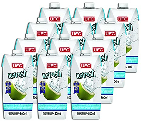 UFC Reines Kokoswasser 100% Pure Kokosnusswasser Thailand 500 ml 12 Pack