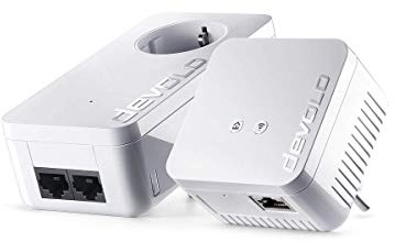 devolo dLAN 550 WiFi Starter Kit Powerline, WiFi Tramite Presa di Corrente, 1x Porta LAN, 2x Adattatore Powerlan, Adattatore di Rete PLC, Booster WiFi, Bianco