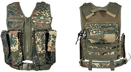 New Legion Erwachsene Tactical Weste Carrier Paintball, Flecktarn, M-XXL
