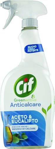 Cif Anticalcare, Spray Detergente Bagno Anticalcare con Acido Citrico e Eucalipto, 650 ml, per la Rimozione di Residui di Calcare e Sapone, 100% Fragranza Biodegradabile