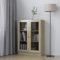 Gecheer Vitrinenschrank Bücherschrank Aktenschrank Mehrzweckschrank Standvitrine Kommode Spanplatte Sonoma-Eiche 82,5x30,5x115 cm