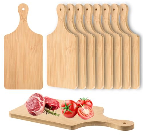 12 Pcs Thicken Bamboo Cutting Board Bulk 11x5 Inch Personalized Wood Chopping Board Customized Laser Engraving Serving Charcuterie Boards for Wedding Mother's Day Housewarming Present,0.39 Thick