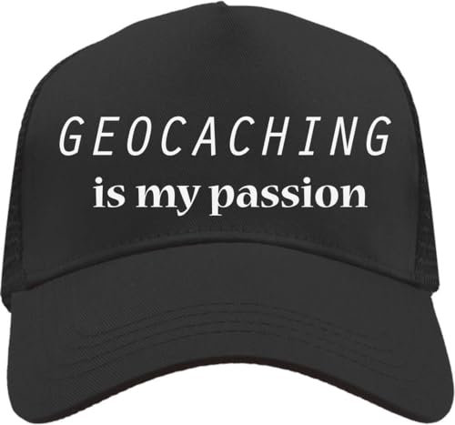Functon+ Geocaching is My Passion Casquette de camionneur réglable en maille Noir, Noir , Taille unique