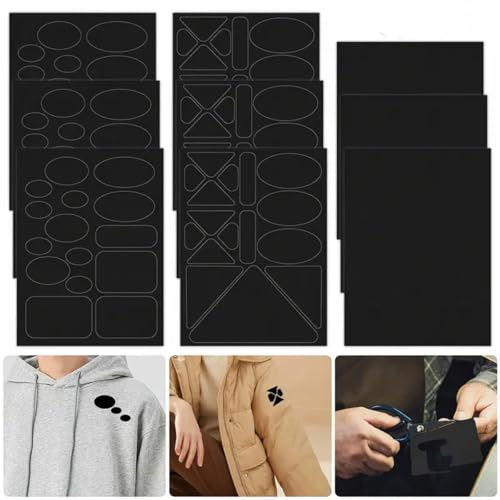 9 sheets Down Jacket Patches Nylon Repair Tape,Self-Adhesive Tent Repair Kit,Nylon Air Mattress Puncture Repair Patches for Airbed,Awnings, Down Jacket, Inflatable Swimming Pools