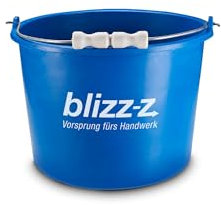 blizz-z Baueimer mit Kunststoffgriff Ø30 cm x 24 cm (12 Liter) blau in Profiqualität (2 Stück | Stabiler Mörteleimer, Betoneimer, Kübel, Putzeimer mit Griff | Made in EU