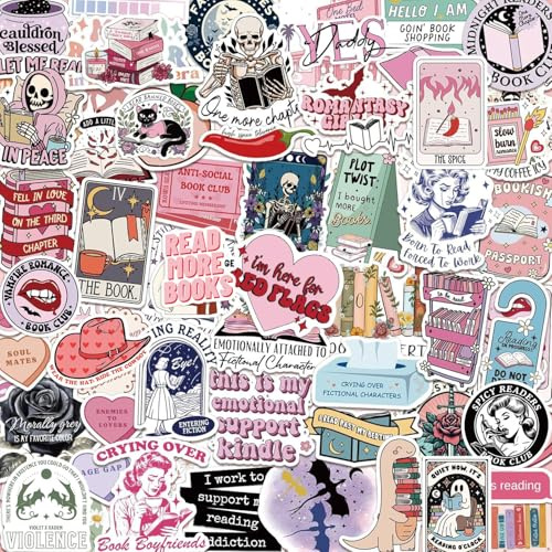 150PCS Dark Romance Lecture Autocollants pour Kindle, Autocollants de Lecture pour Bagage, pare-chocs, Planche à Roulettes, Guitare, Bouteille d'eau, Adolescents, Enfants, Filles