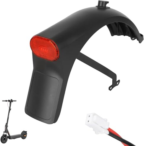 VOLOHAS Guardabarros trasero con luz trasera para scooter eléctrico Xiaomi 5/5 Pro/5 Max, guardabarros trasero con matrícula vacía, luz de advertencia de luz trasera, luces traseras+soporte de
