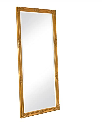 Wholesaler GmbH LC Home Wandspiegel Barock Gold ca. 180 x 80 cm Antik-Stil m. Facettenschliff XL Ganzkörperspiegel, Gaderobespiegel, Flurspiegel, Spiegel klassisch