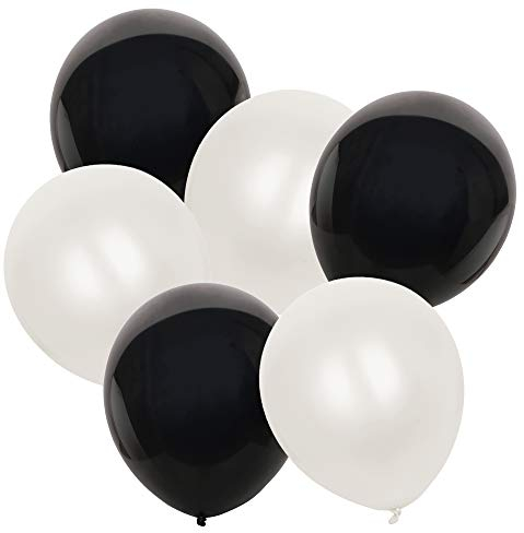 TRIXES Packung mit 50 schwarzen und weißen Latexballons - Stilvoller monochromer Effekt - 30,5 cm - Perfekte Dekoration für Hochzeiten Geburtstage Feste