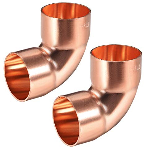 sourcing map 90 graders kopparbåge, armbåge, rörskruvanslutning, kontakt för rörmokare, 2 stycken, 32 mm
